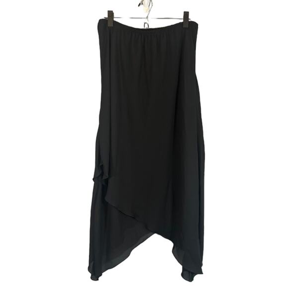 Jessica Howard Black Asymmetrical Hem Layered Tiered Skirt Women Sz 14 - Picture 2 of 7